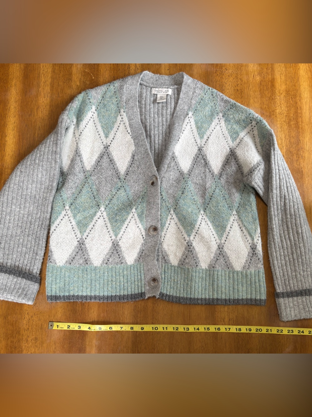 Rachel Zoe Cozy Ribbed Knit Cardigan - Heather Gray